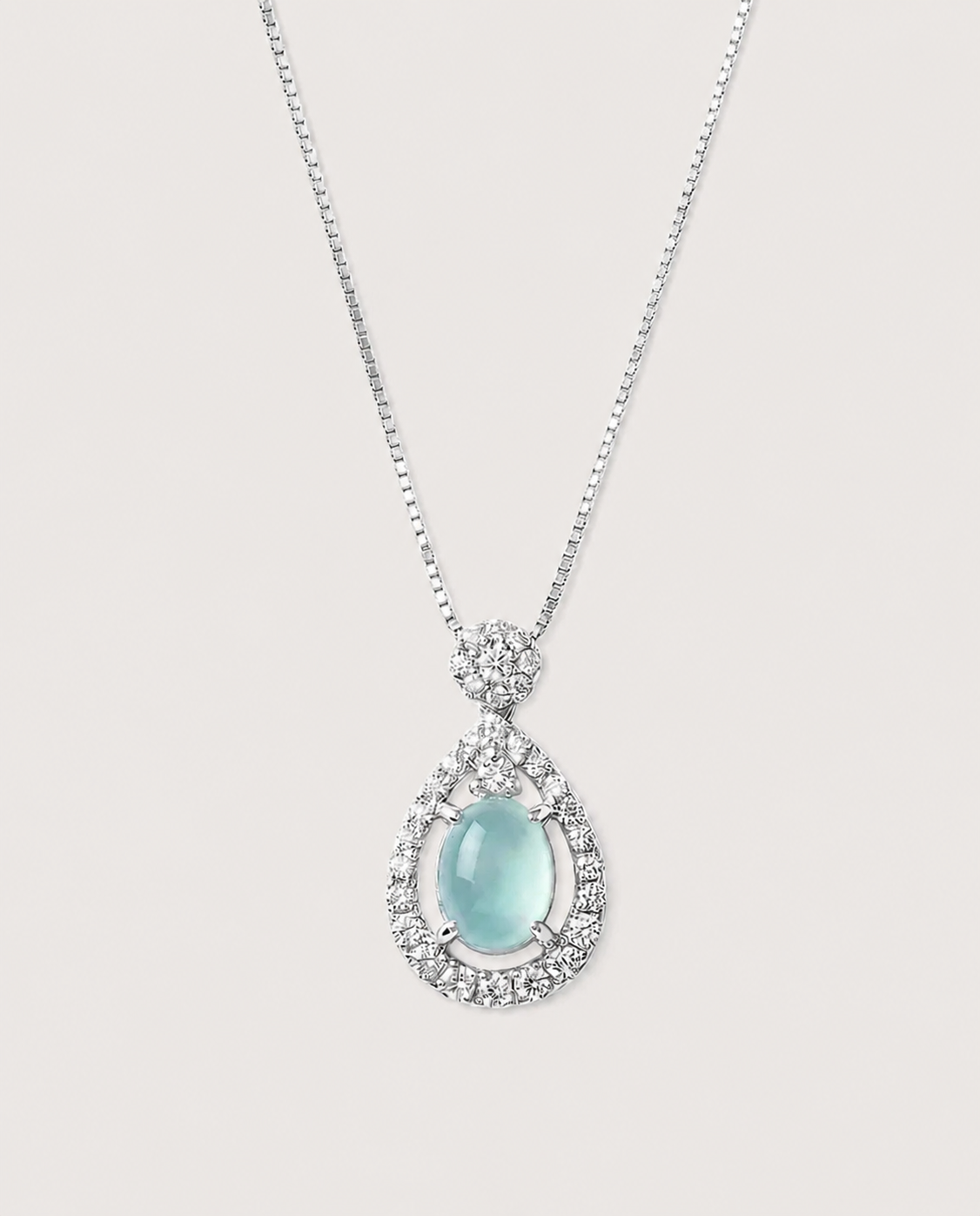 蓝水滴翡翠|Blue Dewdrop Jade Necklace