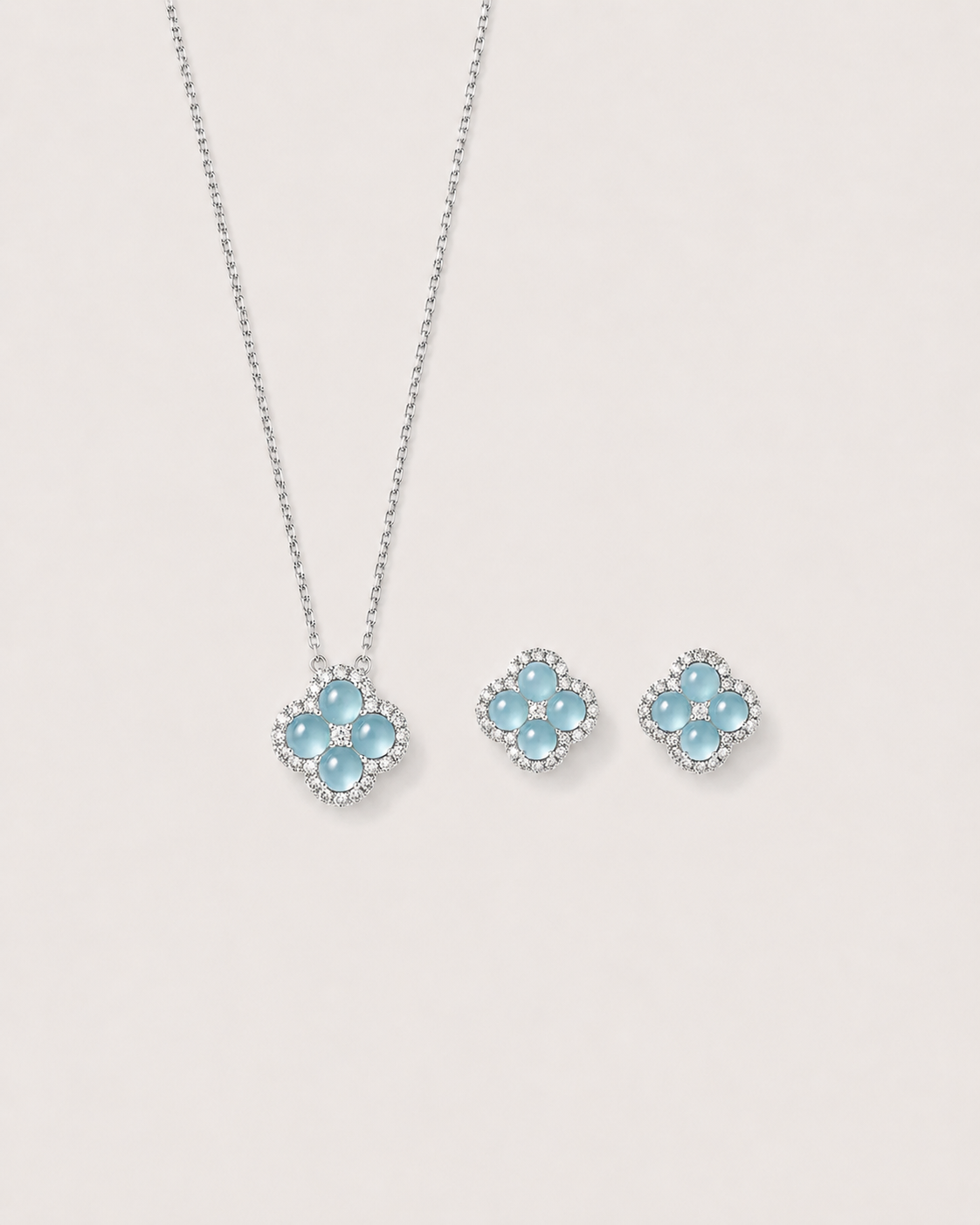 Lucky Blue Clover Set|幸运蓝四叶草组合