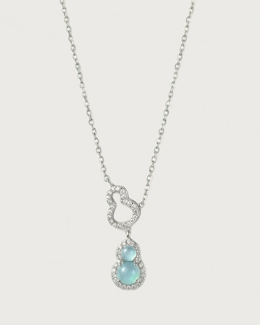 冰藍双葫芦翡翠|Icy Blue Double Gourd Jade Necklace