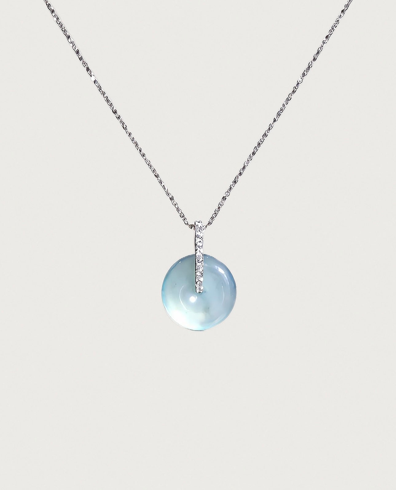 蓝水平安扣|Blue Water Jade Pendant