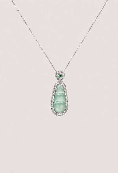 翡翠福豆项链|Jade Bean Pendant Necklace