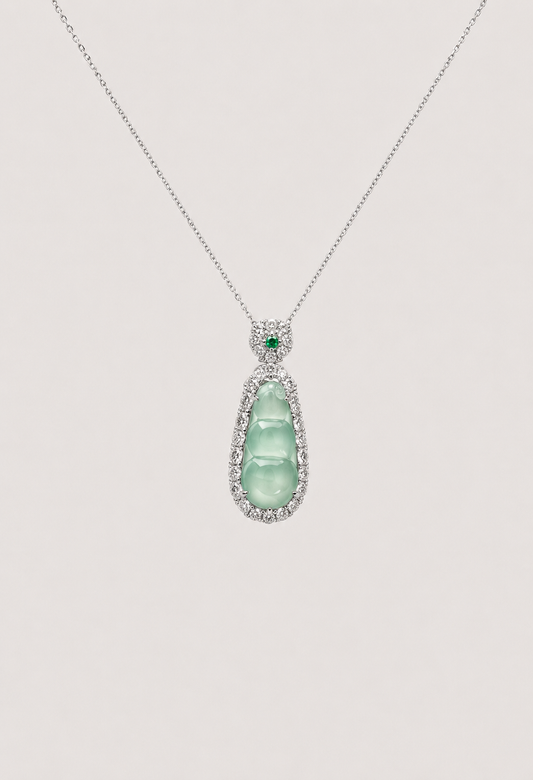翡翠福豆项链|Jade Bean Pendant Necklace
