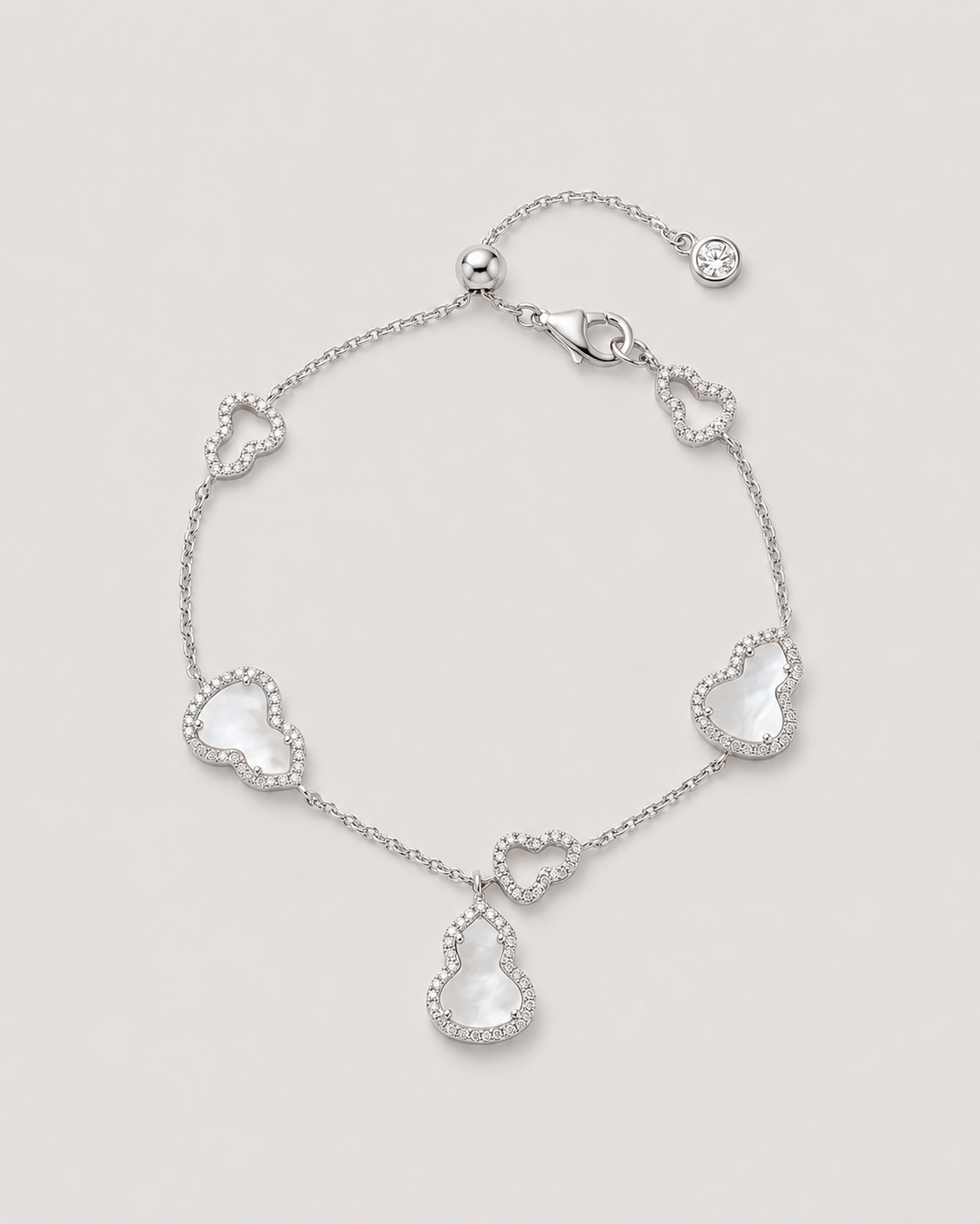 双面白贝母葫芦手链 |Dual-Sided Ivory Pearl Gourd Bracelet