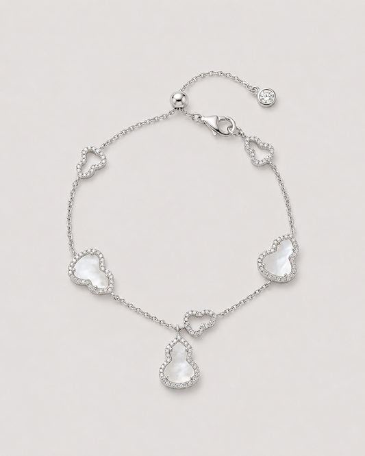 双面白贝母葫芦手链 |Dual-Sided Ivory Pearl Gourd Bracelet