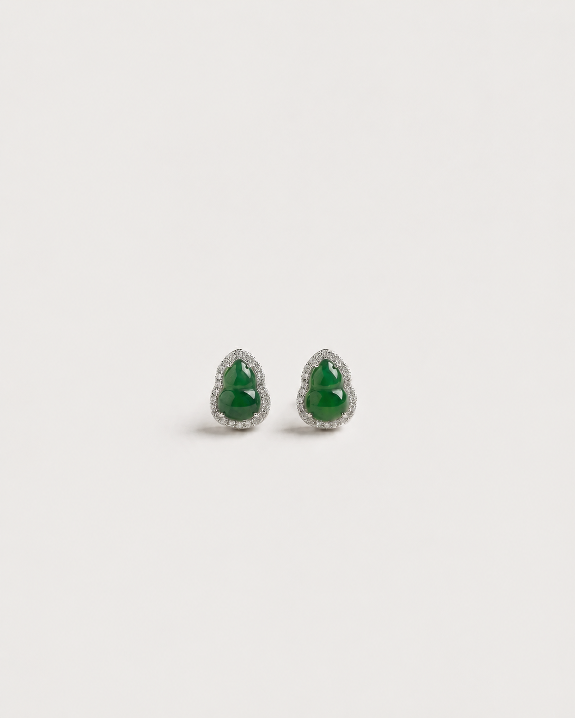冰阳绿葫芦翡翠耳钉 | Sunny Jade Gourd Earring