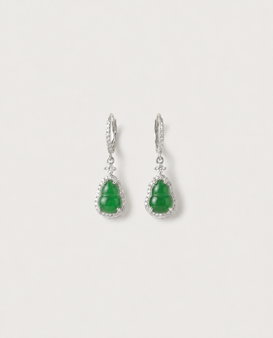 阳绿葫芦翡翠耳钉| Emerald Fortune Gourd
Earrings