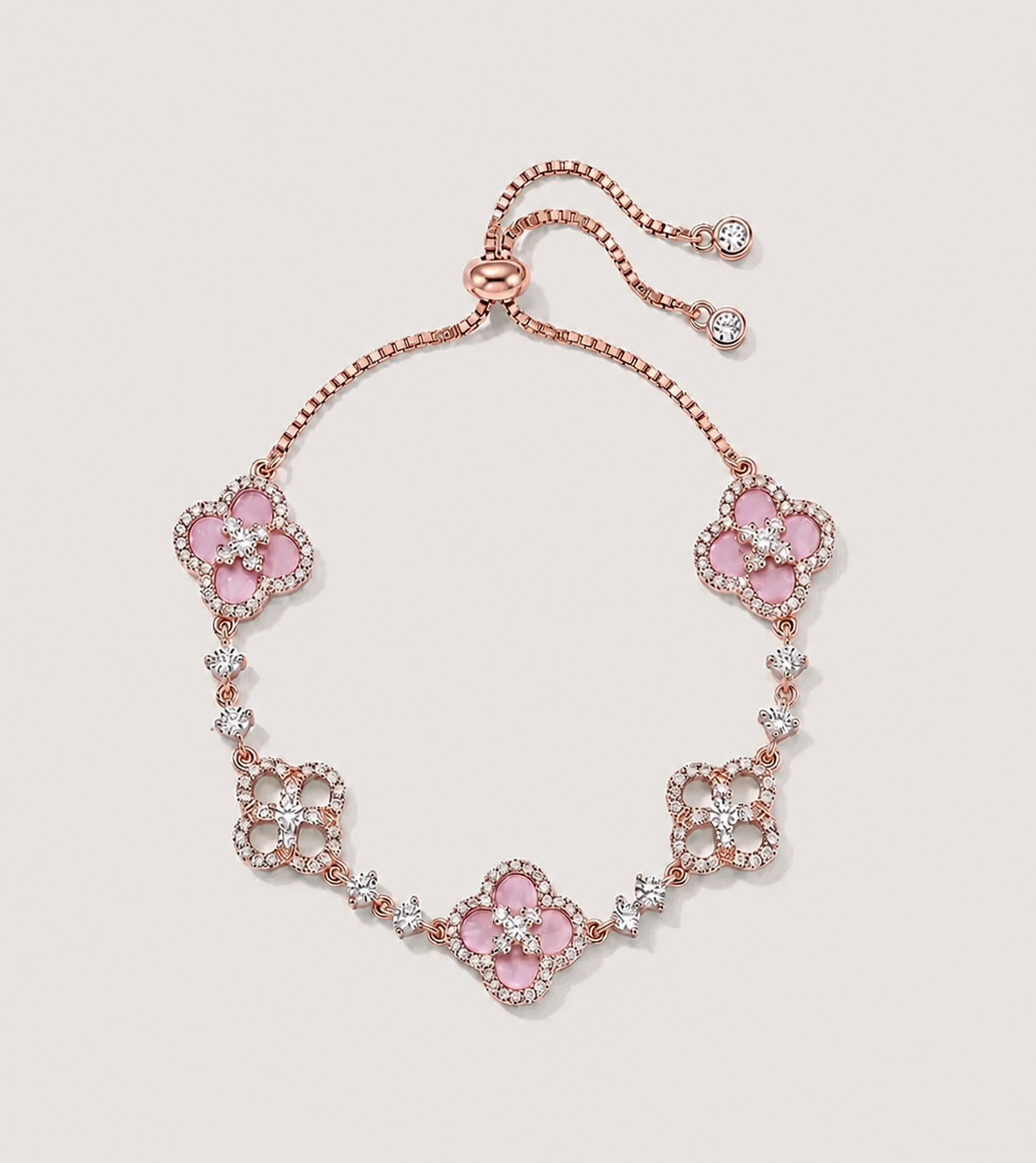 四叶草粉手链｜Pink Clover Bracelet